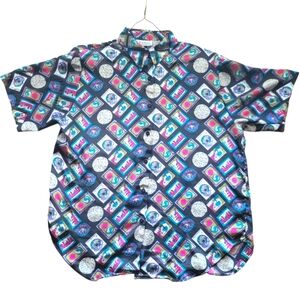 Vintage Print Button Down Shirt